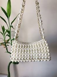 White Beaded Bag